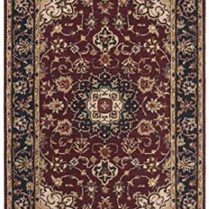 SAFAVIEH Classic Collection Area Rug - 5' x 8', Burgundy & Navy, Handmade Traditional Oriental Wool, Ideal for High Traffic Areas in Living Room, Bedroom (CL362A)