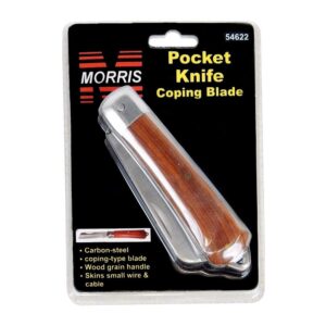 Morris Products 54622 Pocket Knife with Coping Blade, Electrician Knife for Skinning Small Wire & Cable.