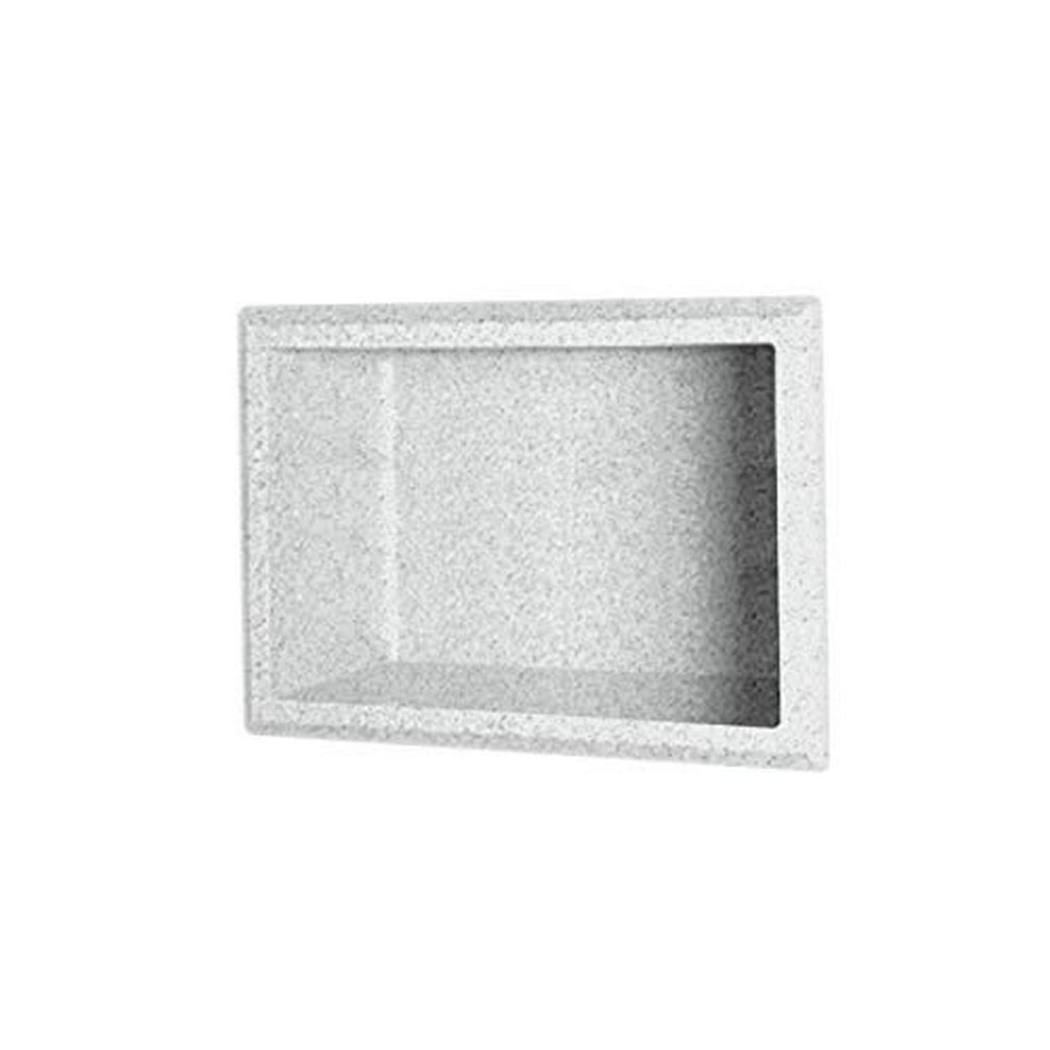 Swan AS01075.053 Solid Surface Single Shower Shelf, 4.125" L x 7.5" H x 10.75" H, Tahiti Gray