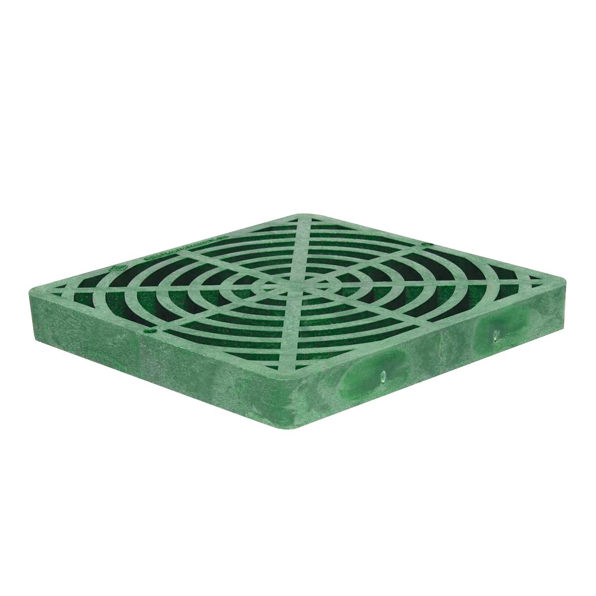 StormDrain 12" Outdoor Catch Basin Flat Square Grate Cover - Superior Strength and Durability, Green