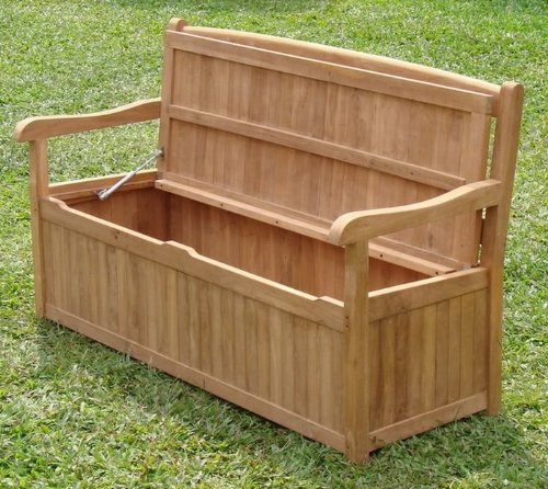 New 5 Feet Grade A Teak Wood Luxurious Outdoor Garden Bench with Storage Box- Devon Collection #WHBHDV5ST