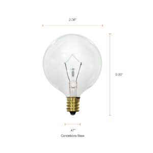 SYLVANIA Incadescent Globe Shape Décor Light Bulb, G16.5, 25W, E12 Candelabra Base, 180 Lumens, 2850K, Soft White - 6 Pack (13618)