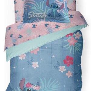 Disney Lilo & Stitch Paradise Dream Twin Comforter & Sham Set - Super Soft Kids Reversible Bedding - Fade Resistant Microfiber (Official Disney Product)