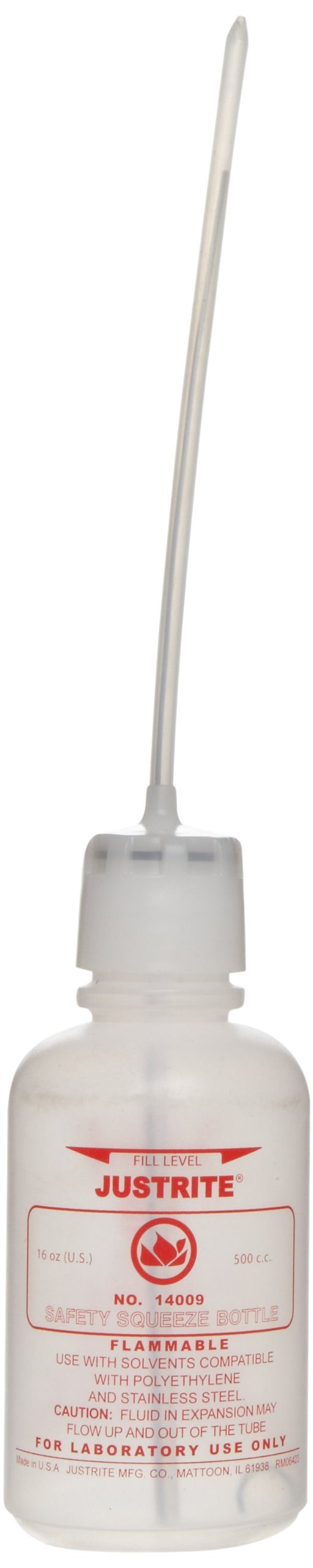 Justrite 14009 16 oz, 3.0" x 7.50" Size Dispensing Bottle