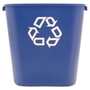 Deskside Recycling Container, 28-1/8 Qt, Blue, Open Top - 1/Each