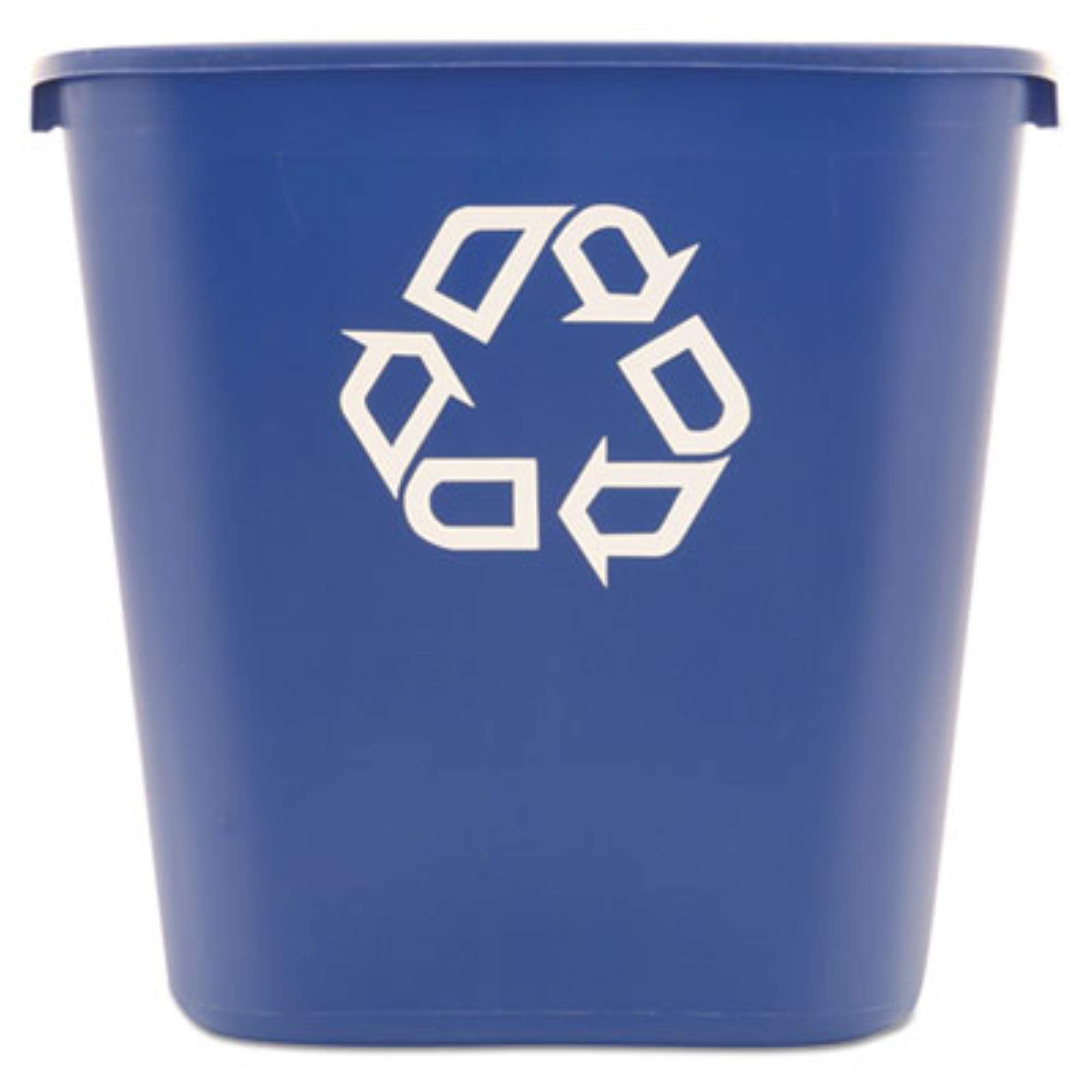 Deskside Recycling Container, 28-1/8 Qt, Blue, Open Top - 1/Each