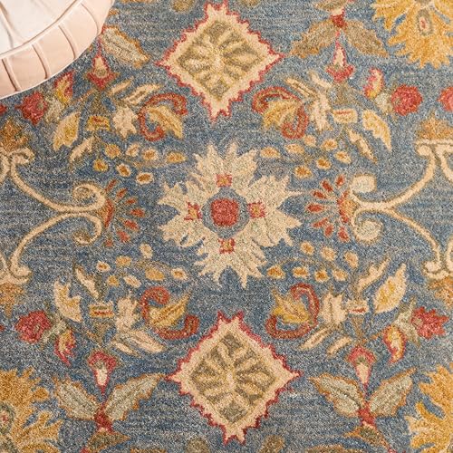 SAFAVIEH Anatolia Collection Area Rug - 8' x 10', Light Blue & Ivory, Handmade Traditional Oriental Wool, Ideal for High Traffic Areas in Living Room, Bedroom (AN544D)