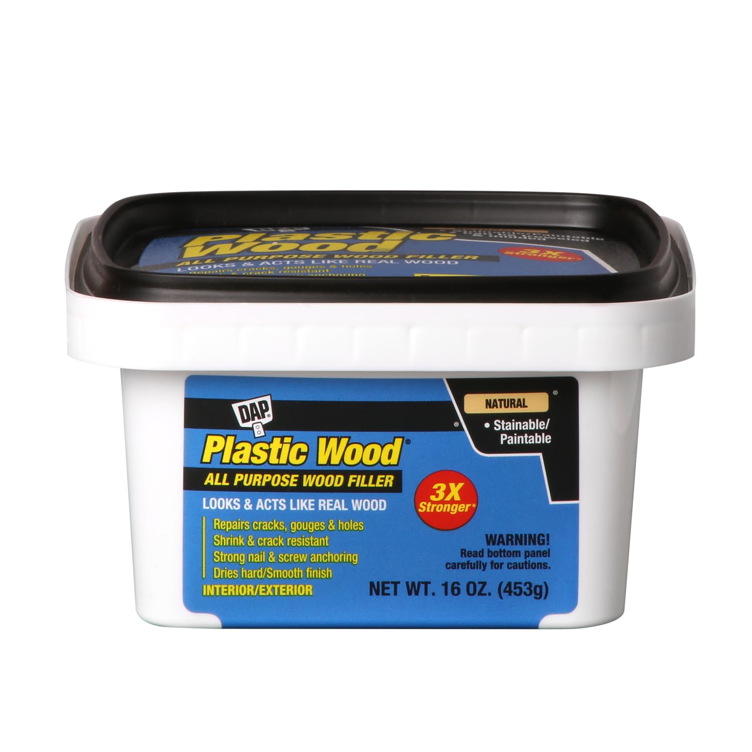 DAP 211442 Plastic Latex Based Wood Filler, 16 Oz, Natural, 2-6 Hr