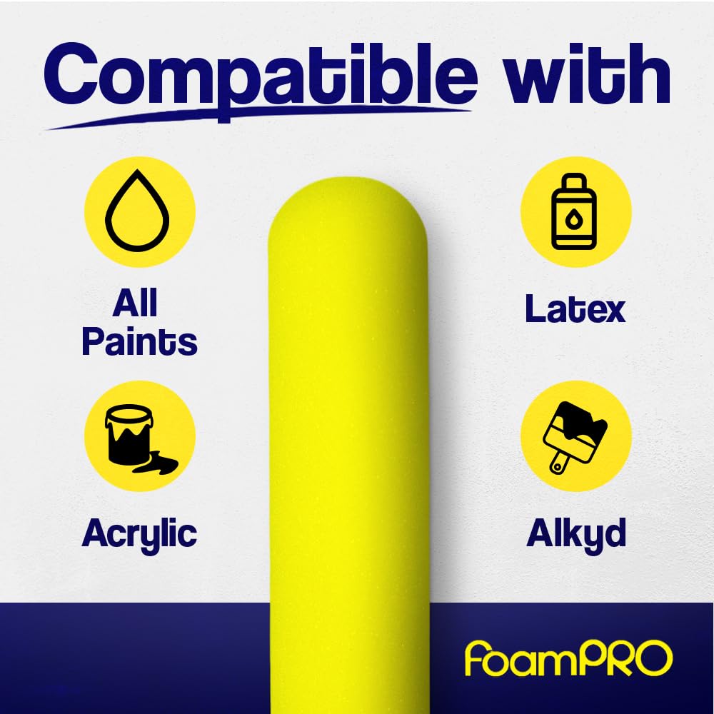 FOAMPRO 63-P 75Rs-10 Slim Trimmer Refill, 3/8 in Nap, 6 in L, Foam Cover, 6 Inch (10 Pack)