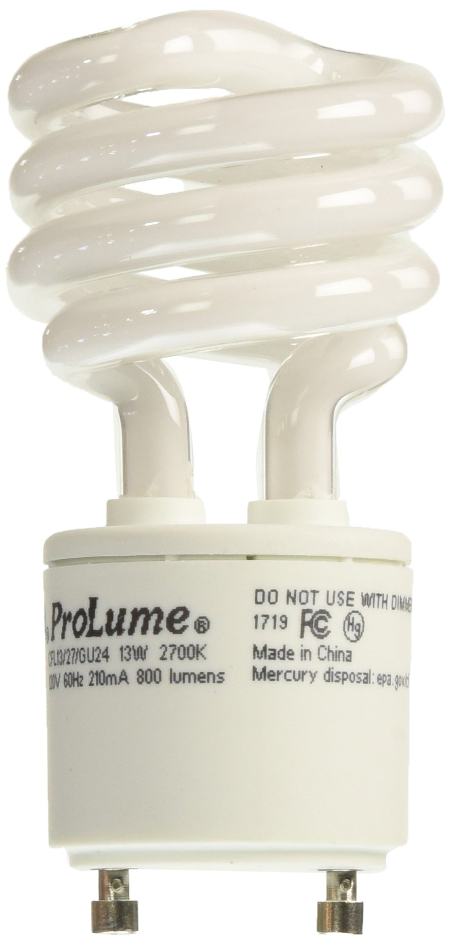 ProLume Prolumeme CFL13/27/GU24 46506 13W T2 Spiral 2700K GU24