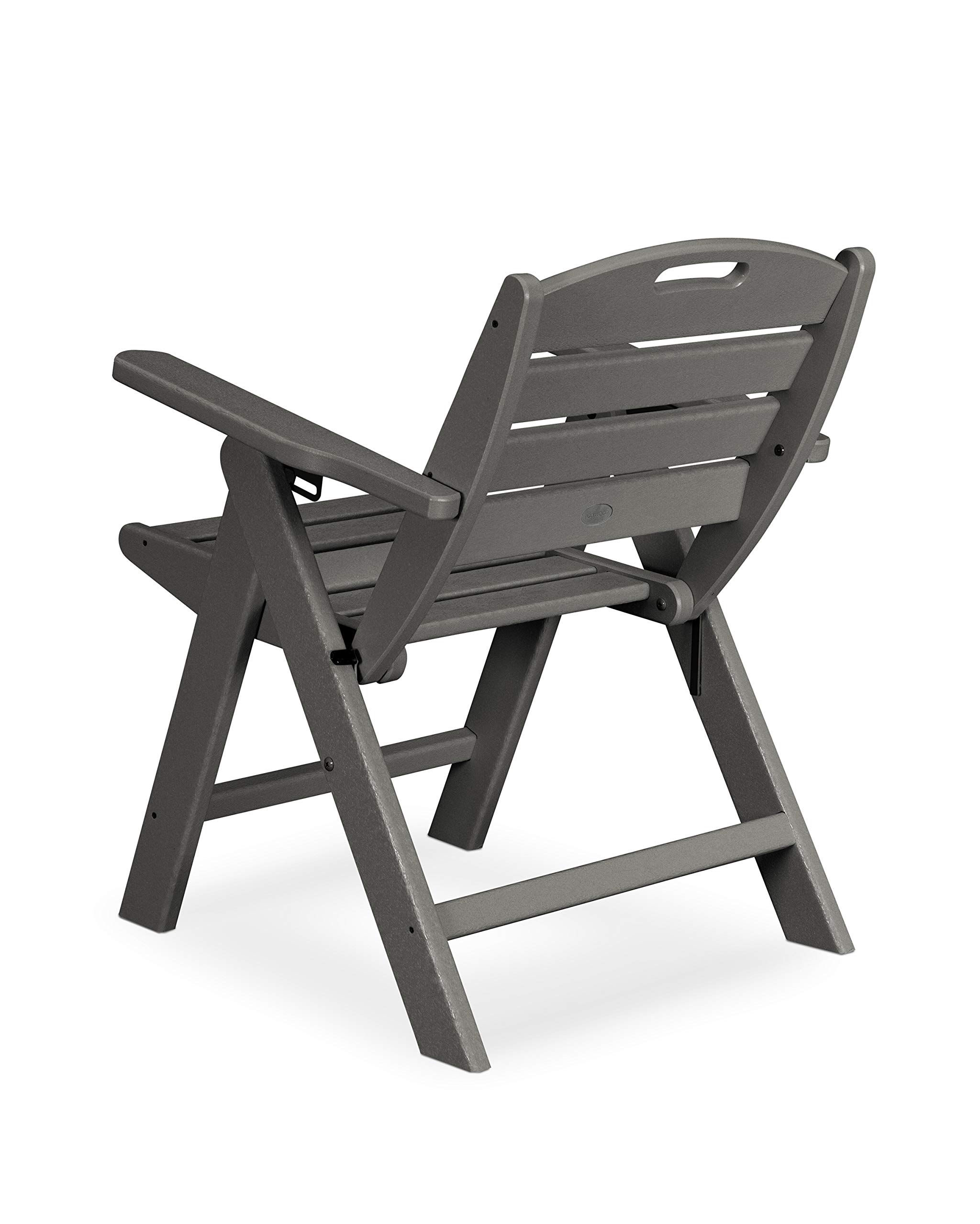 Polywood Outdoor Furniture Nautical Lowback Chair, Green-Recycled Plastic Materials