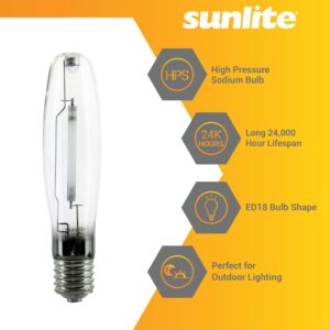 Sunlite 03636-SU LU400/MOG High Pressure Sodium Light Bulb, 400 Watts, ED18/MOG, Mogul Base (E39), ANSI Code S51, 48,000 Lumen, 20,000 Life Hours, Clear, 2100K