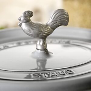 STAUB 40509-346-0 Rooster Lid Knob, Cast Iron, Silver