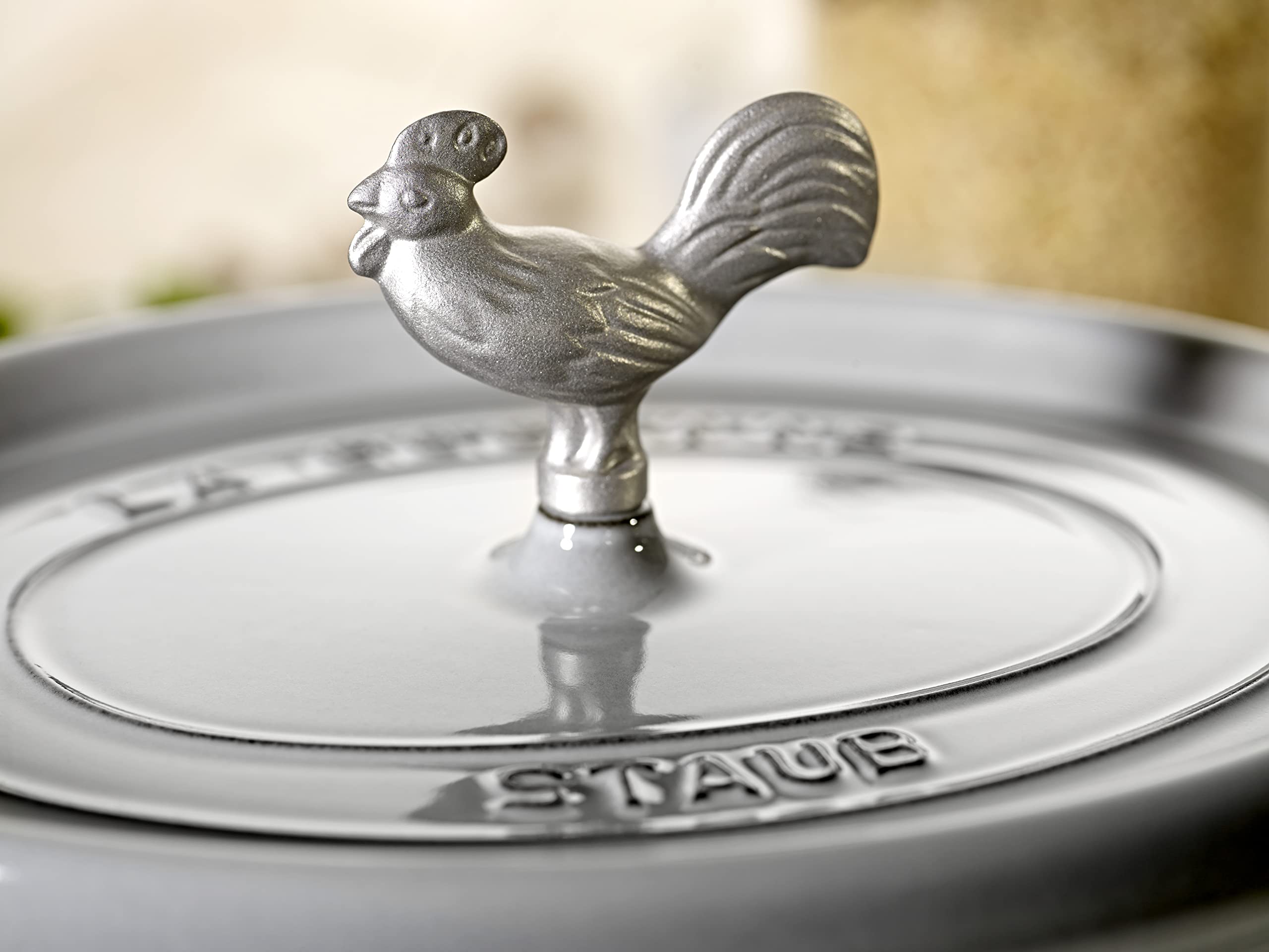 STAUB 40509-346-0 Rooster Lid Knob, Cast Iron, Silver