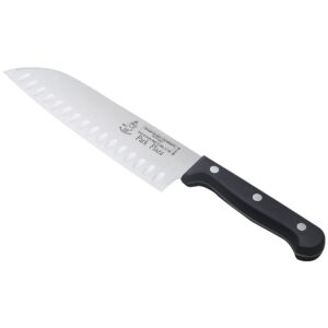 Messermeister Handcrafted Park Plaza Kullenschliff Santoku Knife, Black, 7-Inch