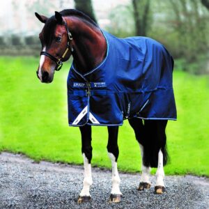 HORSEWEAR Ireland Amigo Bravo 12 Original Lightweight Waterproof Breathable Horse Turnout Blanket (0g Fill), Navy/Navy, 78