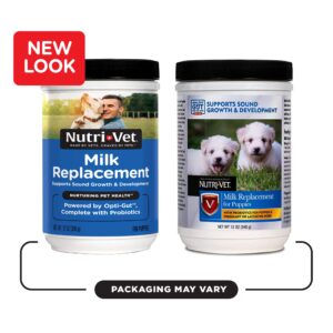 Nutri-Vet Milk Replacement For Puppies - Healthy Gut Support with Probiotics - Essential Nutrients - Veterinarian Formulated - 12 Ounces