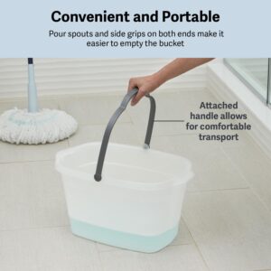 Casabella Plastic Rectangular Cleaning Bucket with Handle, Clear, 4 Gallon