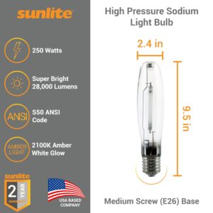 Sunlite 03636-SU LU400/MOG High Pressure Sodium Light Bulb, 400 Watts, ED18/MOG, Mogul Base (E39), ANSI Code S51, 48,000 Lumen, 20,000 Life Hours, Clear, 2100K