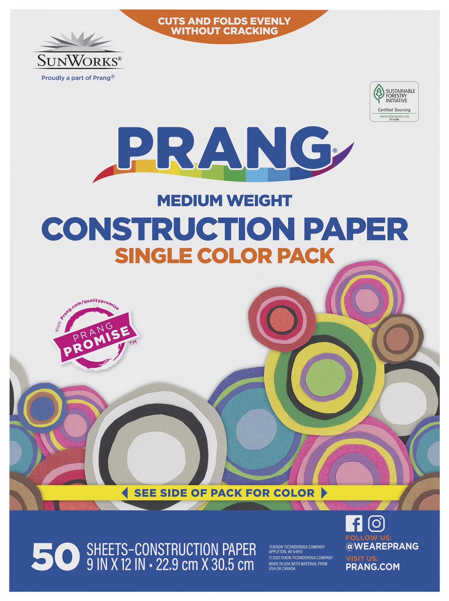 Prang (Formerly SunWorks) Construction Paper, Black, 9" x 12", 100 Sheets