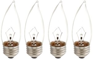 philips led philips 167601 40-watt ba9.5 duramax clear decorative medium base candle light bulb, 4-pack, cool white