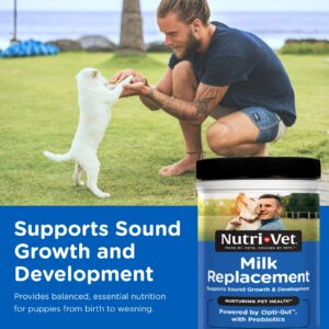 Nutri-Vet Milk Replacement For Puppies - Healthy Gut Support with Probiotics - Essential Nutrients - Veterinarian Formulated - 12 Ounces