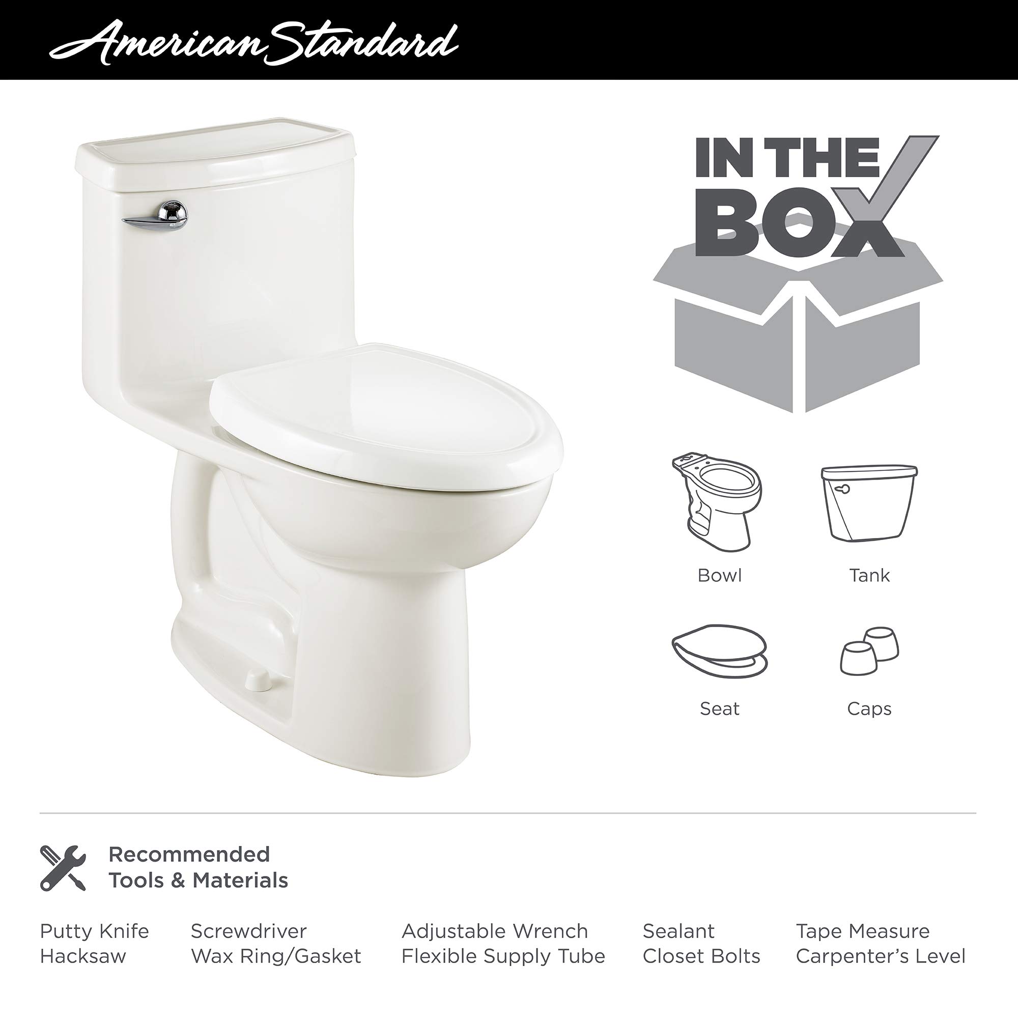 American Standard 2403813.02 Cadet 3 One-Piece Toilet, White