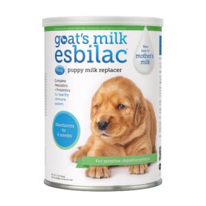 pet-ag goat’s milk esbilac powder - 12 oz - powdered puppy formula with prebiotics, probiotics & vitamins for puppies newborn to six weeks old - for sensitive digestive systems