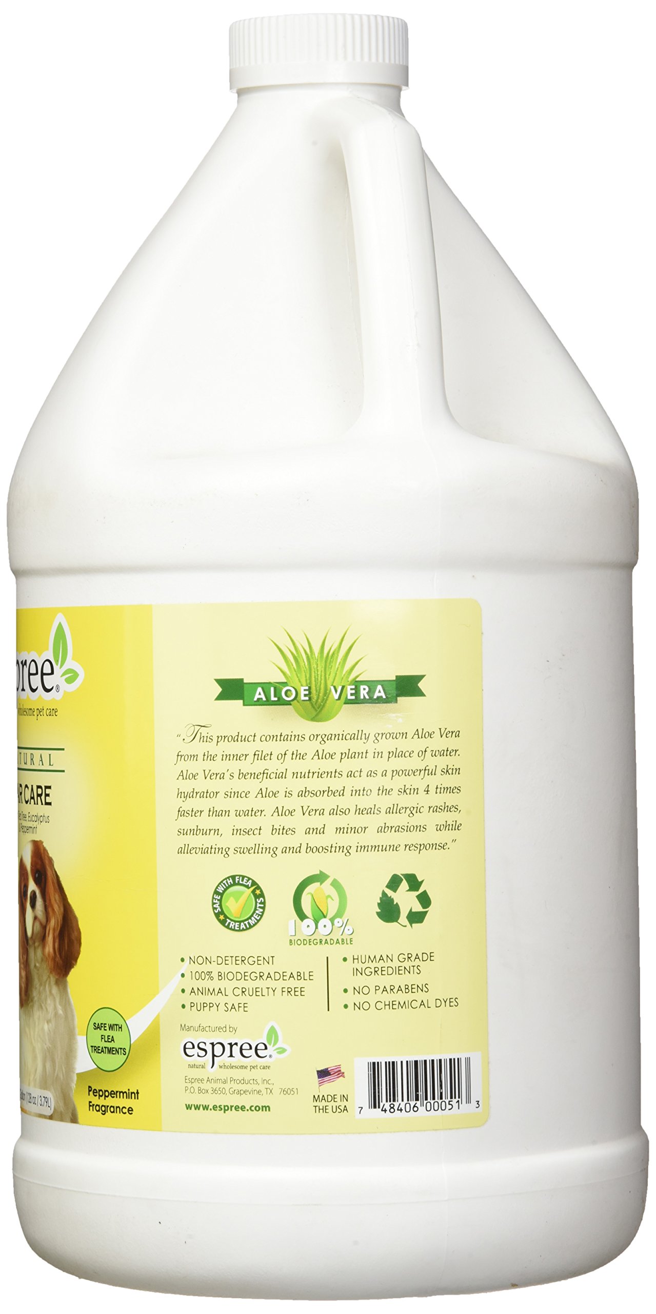 Espree Ear Care Cleaner for Dogs - Removes Dirt & Debris - Restores Ear Natural Balance and Health - Fresh Peppermint Fragrance - 1 Gallon