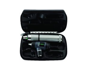 welch allyn otoscope set with macroview otoscope and direct plug-in handle in hard case 25070-m