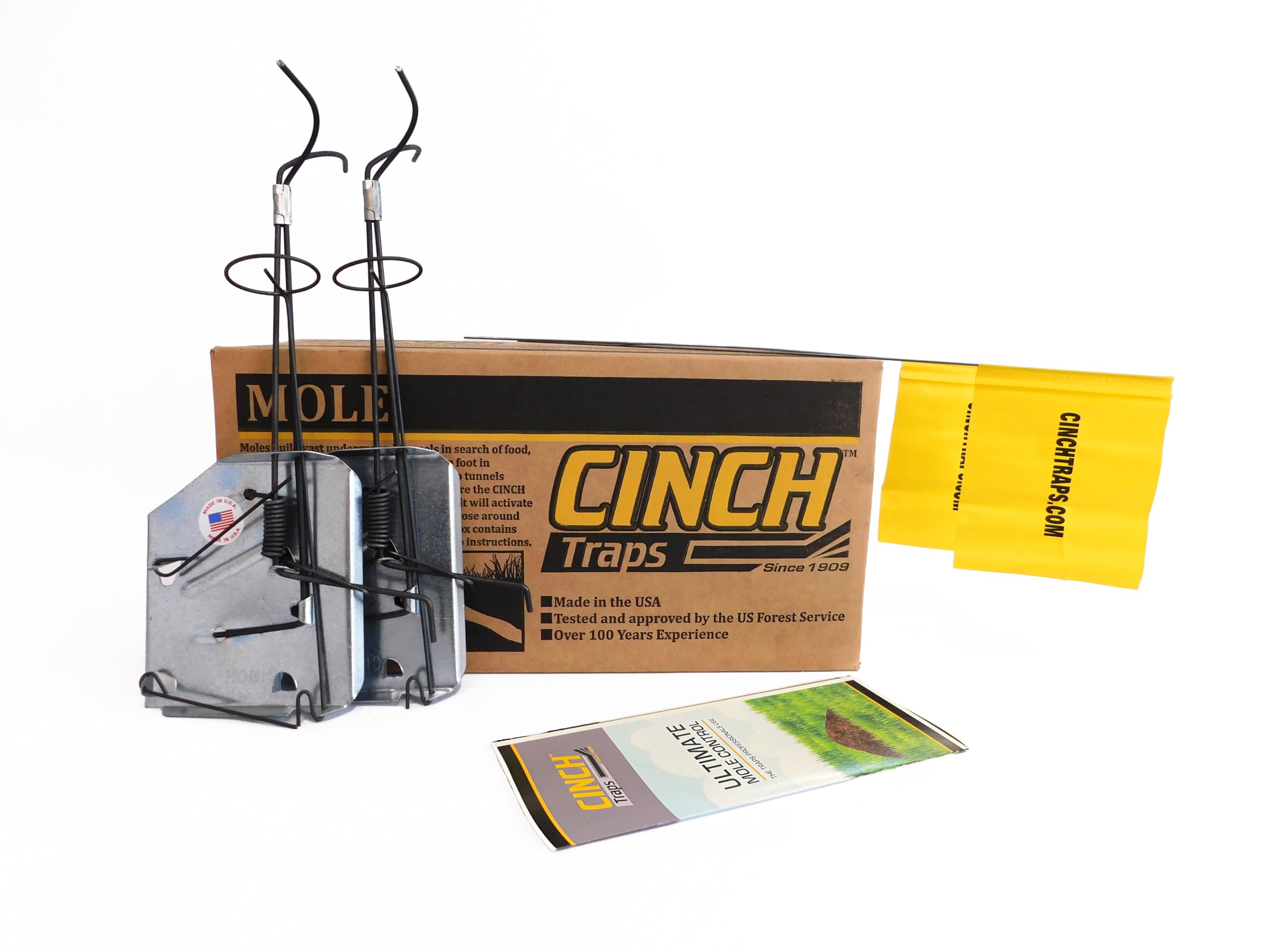 Cinch Traps Mole Trap Kit: Two Traps With Mole Tunnel Flags And Instructions - By - Made In America