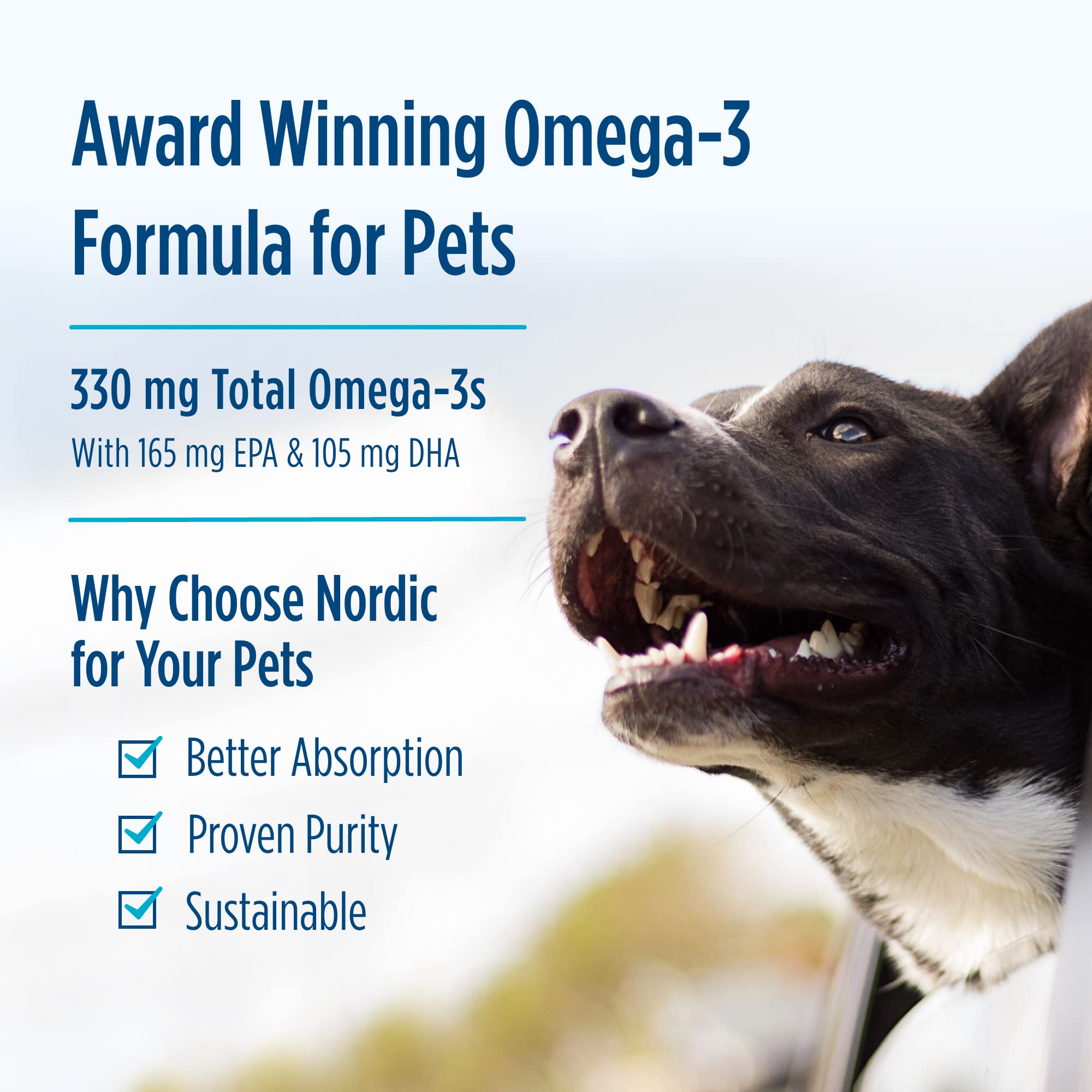 Nordic Naturals Omega-3 Pet, Unflavored - 90 Soft Gels - 330 mg Omega-3 Per Soft Gel - Fish Oil for Dogs with EPA & DHA - Promotes Heart, Skin, Coat, Joint, & Immune Health