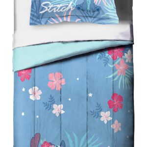 Disney Lilo & Stitch Paradise Dream Twin Comforter & Sham Set - Super Soft Kids Reversible Bedding - Fade Resistant Microfiber (Official Disney Product)