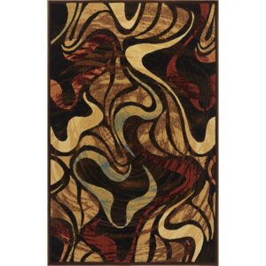 home dynamix catalina picasso contemporary artistic swirl area rug, black/brown, 5'3"x7'2"