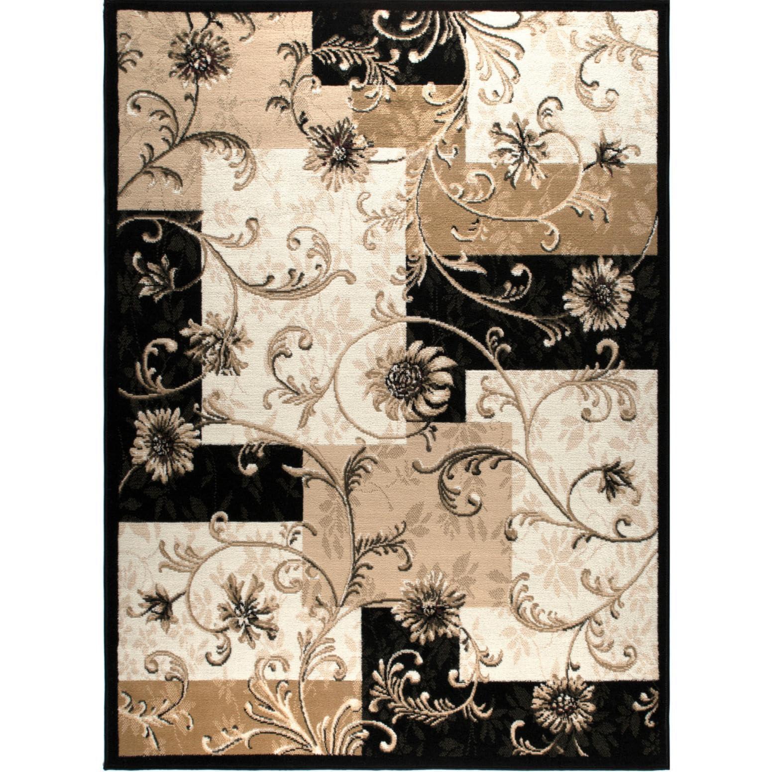 Home Dynamix Optimum Byron Area Rug, 7 ft 8 in x 10 ft 4 in, Black/Beige