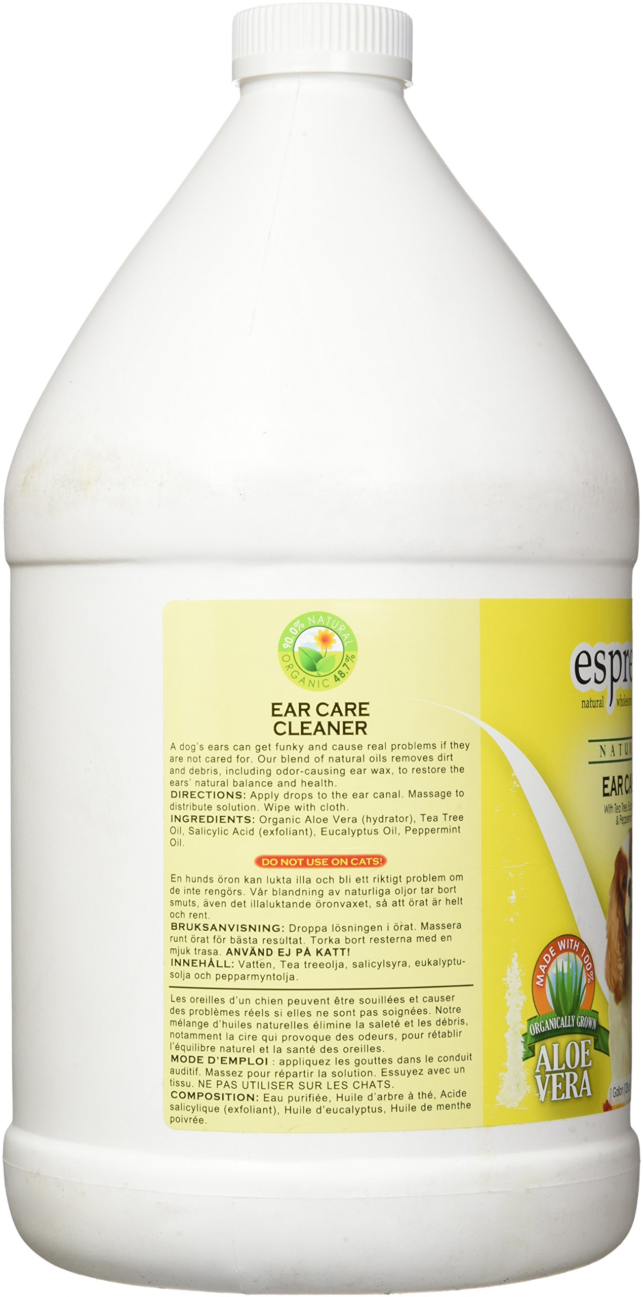 Espree Ear Care Cleaner for Dogs - Removes Dirt & Debris - Restores Ear Natural Balance and Health - Fresh Peppermint Fragrance - 1 Gallon