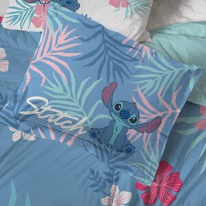 Disney Lilo & Stitch Paradise Dream Twin Comforter & Sham Set - Super Soft Kids Reversible Bedding - Fade Resistant Microfiber (Official Disney Product)