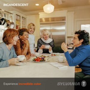 SYLVANIA Incadescent Globe Shape Décor Light Bulb, G16.5, 25W, E12 Candelabra Base, 180 Lumens, 2850K, Soft White - 6 Pack (13618)