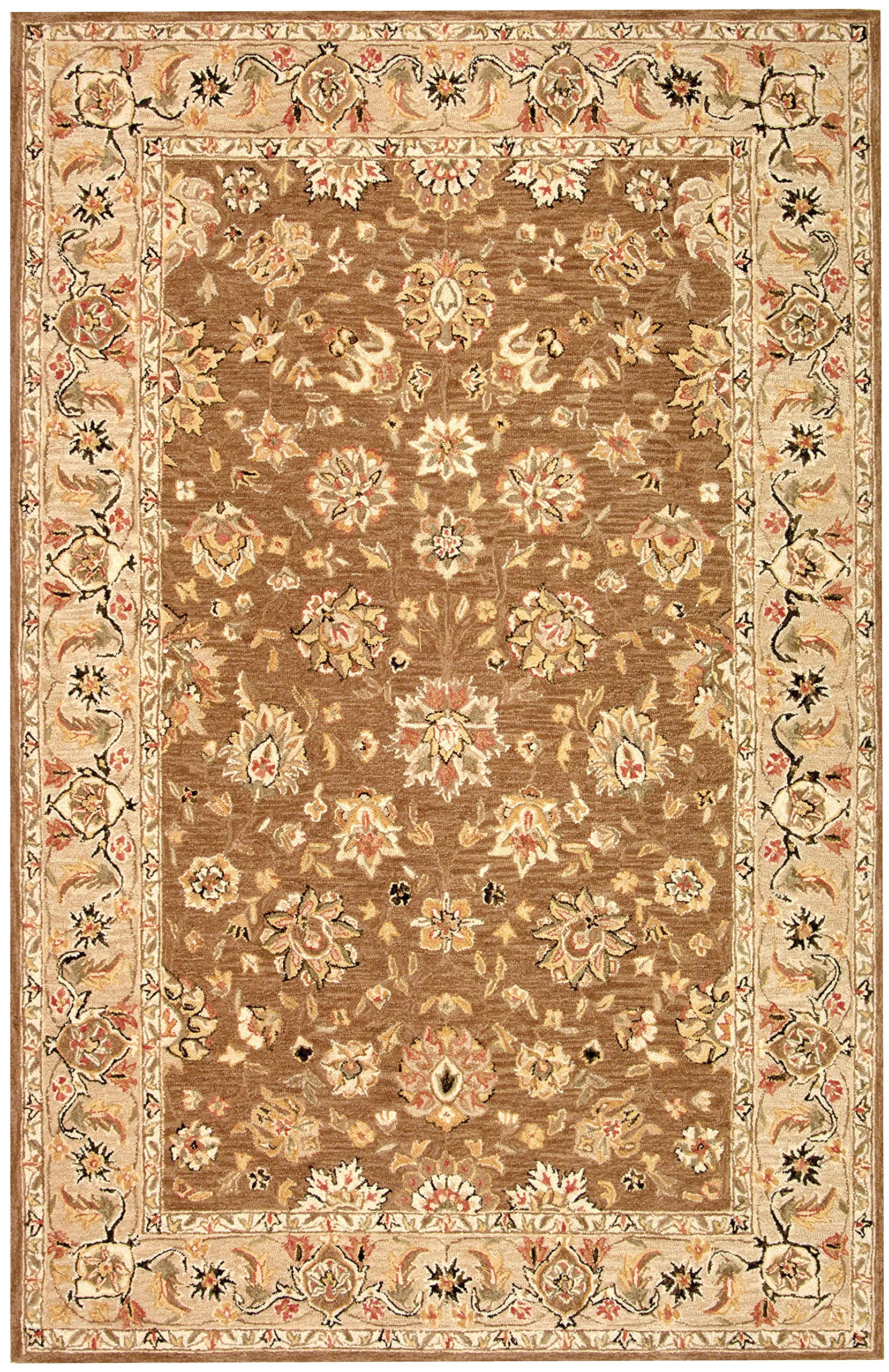 SAFAVIEH Chelsea Collection Accent Rug - 3'9" x 5'9", Brown & Ivory, Hand-Hooked French Country Wool, Ideal for High Traffic Areas in Entryway, Living Room, Bedroom (HK505B)