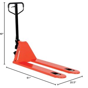 Vestil PM4-2048-LP Low Profile Pallet Truck, 4000 lbs Capacity, 48" Length x 20-5/8" Width Fork