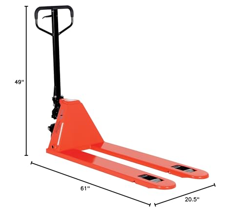 Vestil PM4-2048-LP Low Profile Pallet Truck, 4000 lbs Capacity, 48" Length x 20-5/8" Width Fork