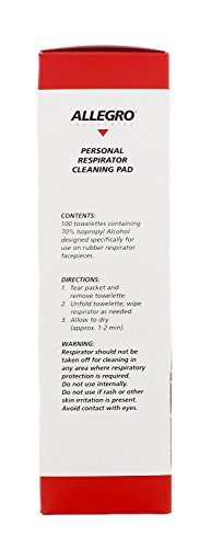 Allegro 1001 Respirator Cleaning Pad, 8" x 5", White - 037-1001