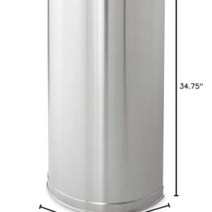 Rubbermaid Commercial Products Half Rounds Steel Trash Can, Open Top, 12 GAL, Stainless Steel, Indoor for Hotel Lobbies/Washrooms/Front of House Hospitality Areas