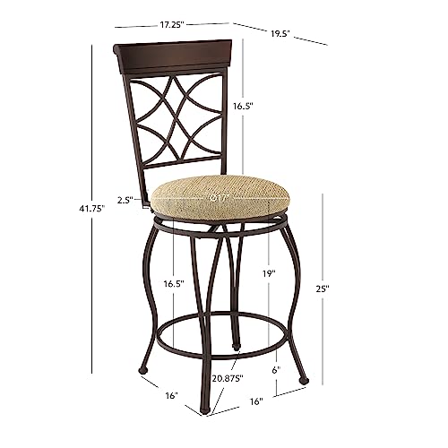 Linon Curves Swivel Counter Bar Stool 24"