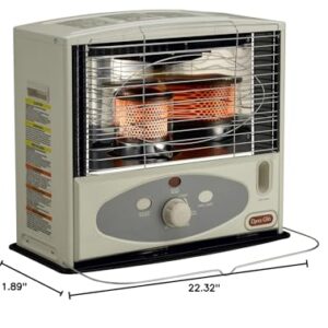 Dyna-Glo RMC-55R7 Indoor Kerosene Radiant Heater, 10000 BTU, Ivory