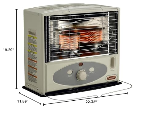 Dyna-Glo RMC-55R7 Indoor Kerosene Radiant Heater, 10000 BTU, Ivory