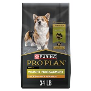 purina pro plan weight management dry dog food chicken and rice formula - 34 lb. bag