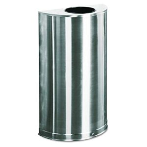 rubbermaid commercial products half rounds steel trash can, open top, 12 gal, stainless steel, indoor for hotel lobbies/washrooms/front of house hospitality areas