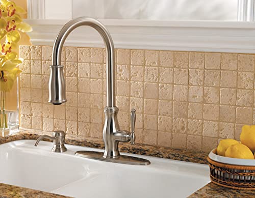 Pfister GT529-TMY Hanover 1-Handle Pull-Down Kitchen Faucet with Soap Dispenser, Tuscan Bronze