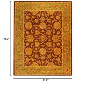 SAFAVIEH Heritage Collection 7'6" x 9'6" Brown / Blue HG343J Handmade Traditional Oriental Premium Wool Area Rug